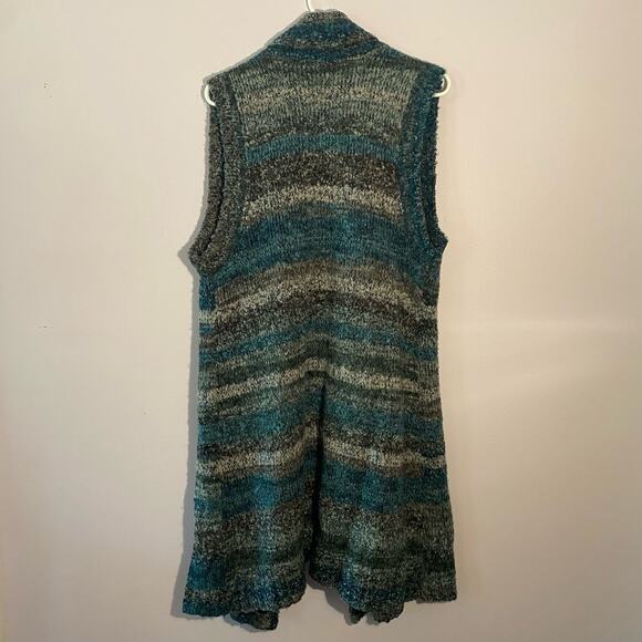 Soft Surroundings Women's size Large Blue Chunky Knit Duster Long Cardigan - Picture 3 of 7